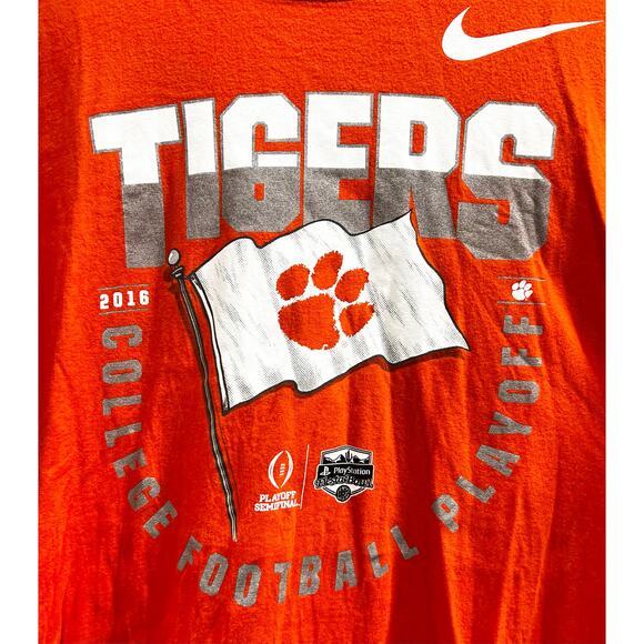 NIKE Clemson Tigers 2016 women’s Iren Orange Short sleeve football tee sz L - Picture 3 of 4